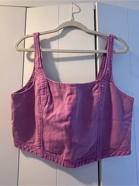 Pilcro Pink Cropped Tank Top